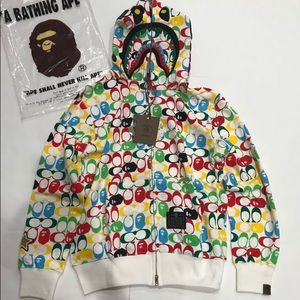 Bape x Coach Multi Shark Full Zip Hoodie(Medium)
